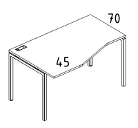 Стол эргономичный левый "Техно" на металлокаркасе DUE