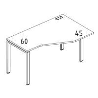 Стол эргономичный правый "Техно" на металлокаркасе UNO