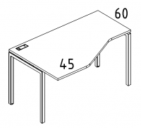 Стол эргономичный левый "Техно"на металлокаркасе DUE