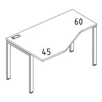 Стол эргономичный левый "Техно" на металлокаркасе UNO