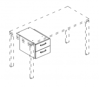 Тумба подвесная 2-ящичная (для стола 70)