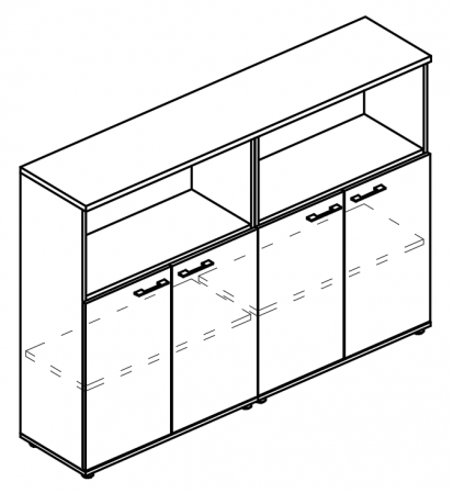 Шкаф средний комбинированный полузакрытый (топ ДСП)