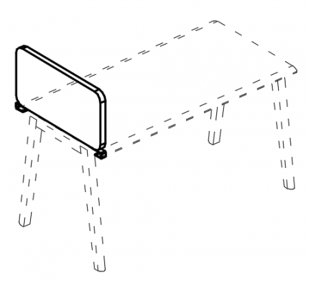 Экран настольный торцевой тканевый с мягким наполнителем для стола 90