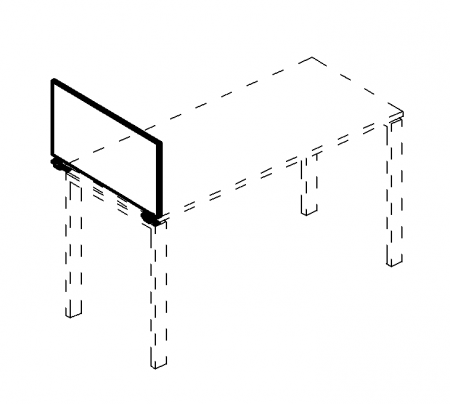 Экран настольный боковой/промежуточный ДСП с кронштейнами