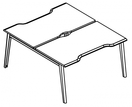 Рабочая станция "Симметрия" на металлокаркасе МТ (1 скос) (2х120)