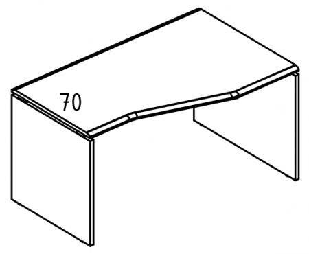 Стол эргономичный "Техно" на каркасе ДСП (2 скоса) правый