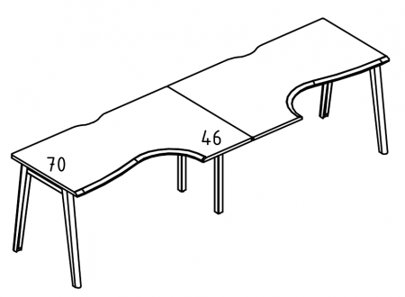 Рабочая станция "Классика" на металлокаркасе МТ (1 скос) (2х120)