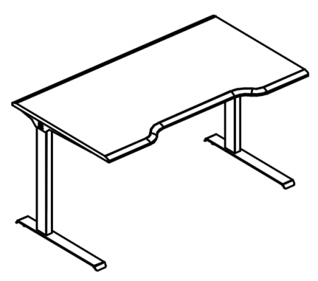 Стол эргономичный "Симметрия" на металлокаркасе МL (2 скоса)