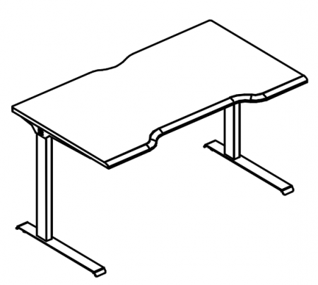 Стол эргономичный "Симметрия" на металлокаркасе МL (1 скос)