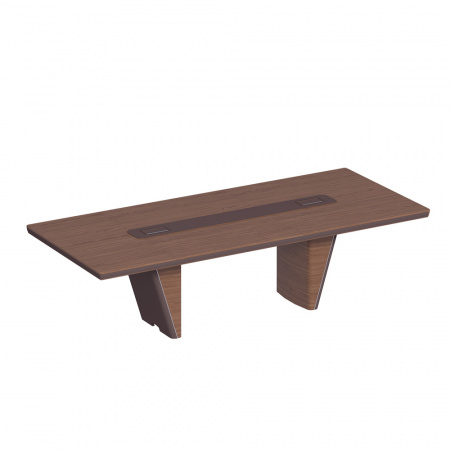 Стол для переговоров прямоугольный, дерево/кожа
