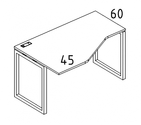Стол эргономичный левый "Техно" на металлокаркасе QUATTRO