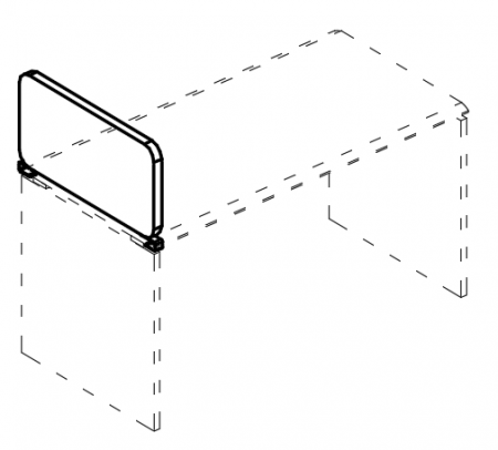 Экран настольный торцевой тканевый с мягким наполнителем для стола 70