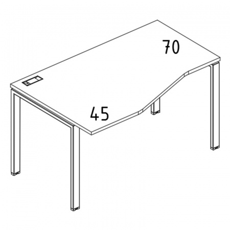 Стол эргономичный левый "Техно" на металлокаркасе UNO