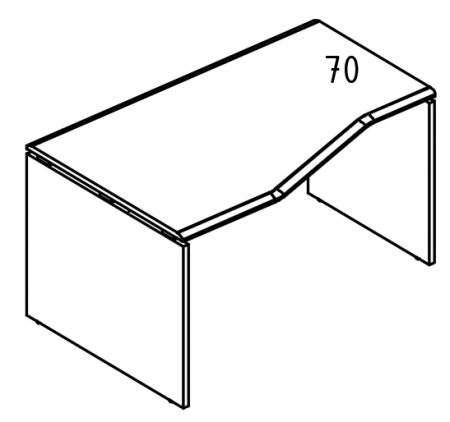 Стол эргономичный "Техно" на каркасе ДСП (2 скоса) левый