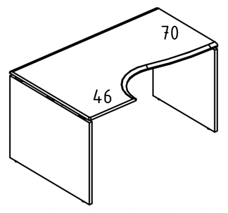 Стол эргономичный "Классика" на каркасе ДСП (2 скоса) левый