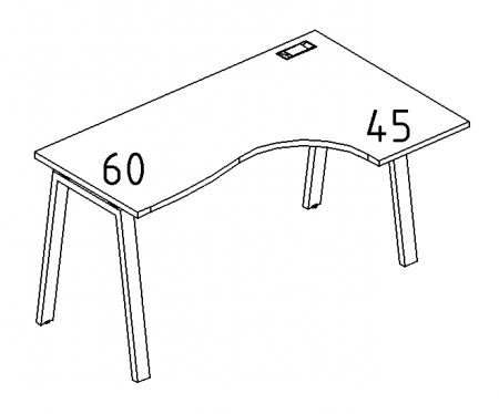 Стол эргономичный правый "Классика" на металлокаркасе TRE