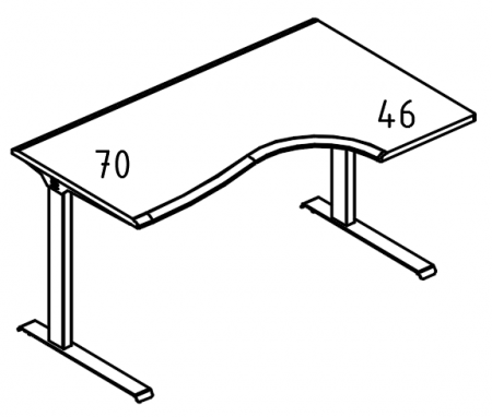 Стол эргономичный "Классика" на металлокаркасе МL (2 скоса) правый