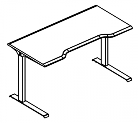 Стол эргономичный "Симметрия" на металлокаркасе МL (2 скоса)