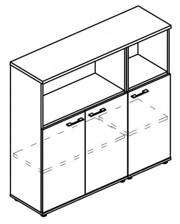 Шкаф средний комбинированный полузакрытый (топ ДСП)