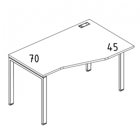 Стол эргономичный правый "Техно" на металлокаркасе UNO
