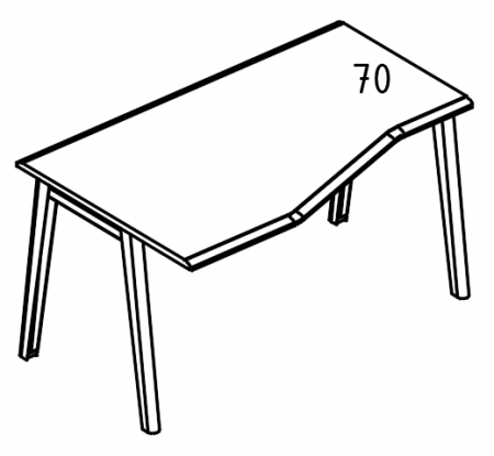 Стол эргономичный "Техно" на металлокаркасе МТ (2 скоса) левый
