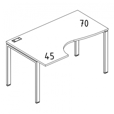 Стол эргономичный левый "Классика" на металлокаркасе UNO