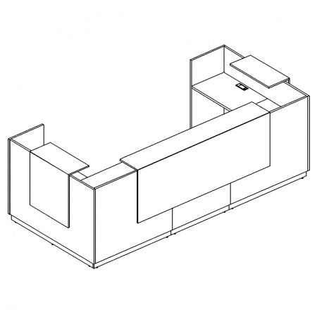 Стойка ресепшн П-образная (полки высокие)