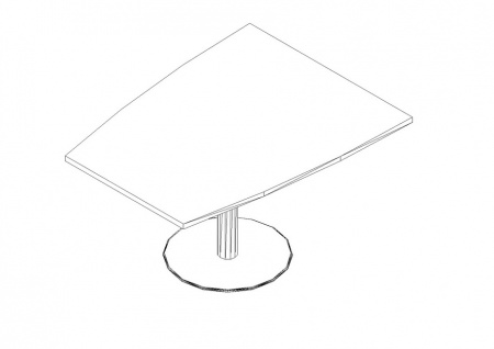 Стол для переговоров боковой модуль на опоре 'блин'