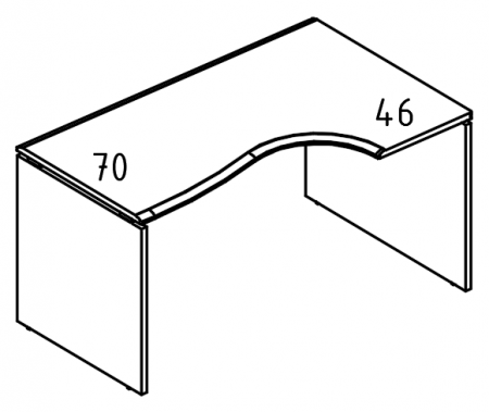 Стол эргономичный "Классика" на каркасе ДСП (2 скоса) правый