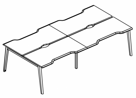 Рабочая станция "Симметрия" на металлокаркасе МТ (1 скос) (4х160)