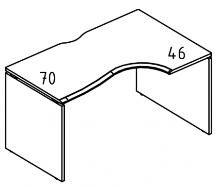 Стол эргономичный "Классика" на каркасе ДСП (1 скос) правый