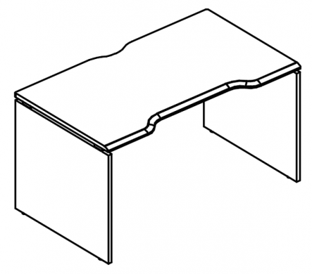 Стол эргономичный "Симметрия" на каркасе ДСП (1 скос)