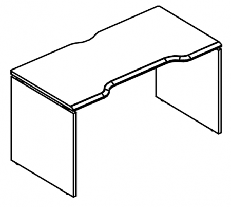 Стол эргономичный "Симметрия" на каркасе ДСП (1 скос)