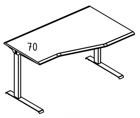 Стол эргономичный "Техно" на металлокаркасе МL (2 скоса) правый