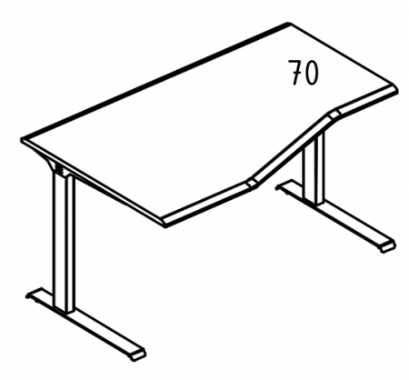 Стол эргономичный "Техно" на металлокаркасе МL (2 скоса) левый