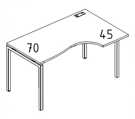 Стол эргономичный правый "Классика" на металлокаркасе DUE