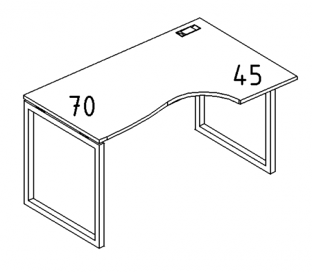Стол эргономичный правый на металлокаркасе QUATTRO "Классика"