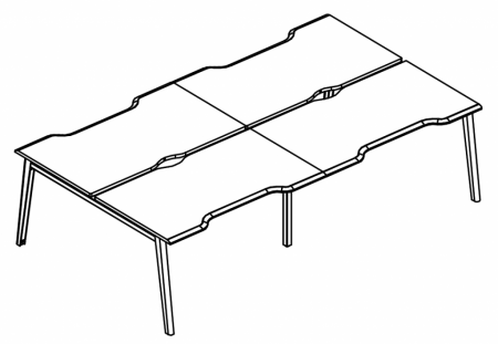 Рабочая станция "Симметрия" на металлокаркасе МТ (1 скос) (4х140)