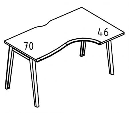 Стол эргономичный "Классика" на металлокаркасе МТ (1 скос) правый