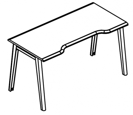 Стол эргономичный "Симметрия" на металлокаркасе МТ (2 скоса)