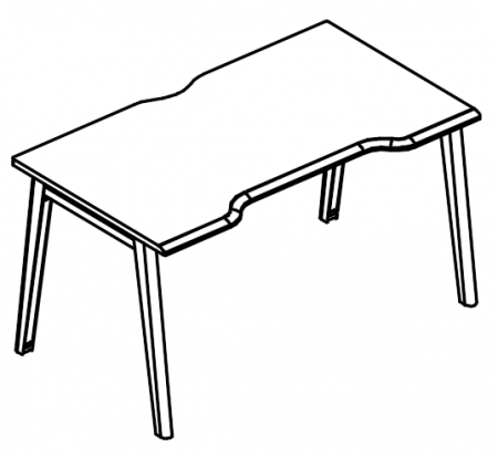 Стол эргономичный "Симметрия" на металлокаркасе МТ (1 скос)