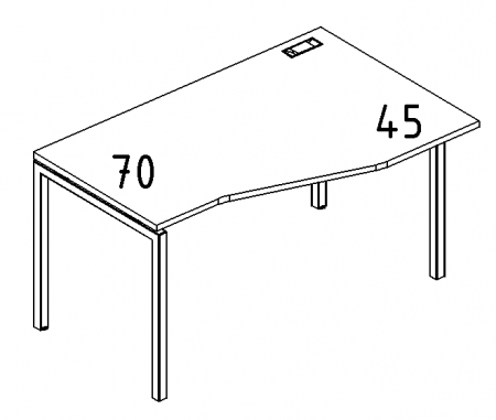 Стол эргономичный правый "Техно" на металлокаркасе DUE