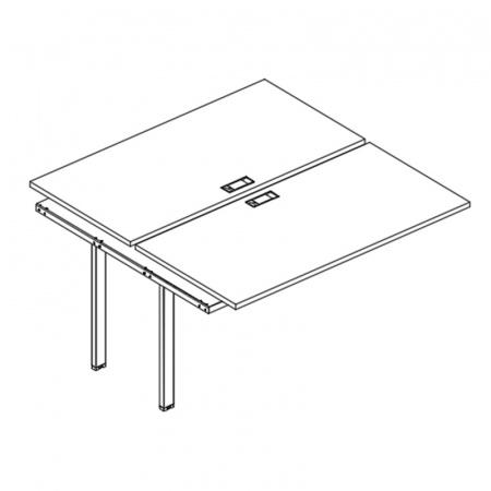 Секция стола рабочей станции на металлокаркасе UNO (2х140)