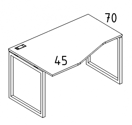 Стол эргономичный левый "Техно" на металлокаркасе QUATTRO