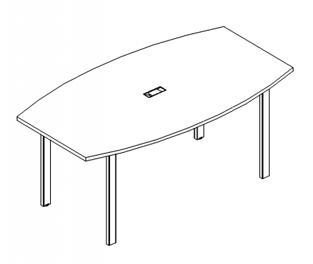 Стол для переговоров фигурный на металлокаркасе UNO