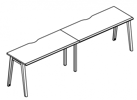 Рабочая станция на металлокаркасе МТ (1 скос) (2х120)