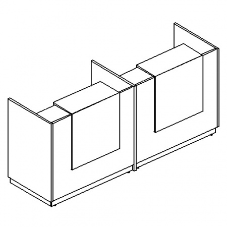 Стойка ресепшн прямая с промежуточной опорой (полка высокая)