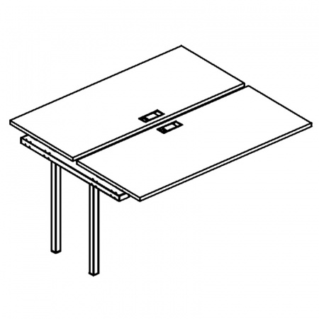 Секция стола рабочей станции на металлокаркасе DUE (2х160)