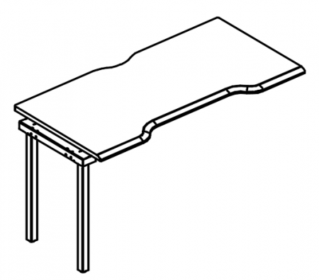 Секция стола рабочей станции "Симметрия" на металлокаркасе МТ (1 скос)