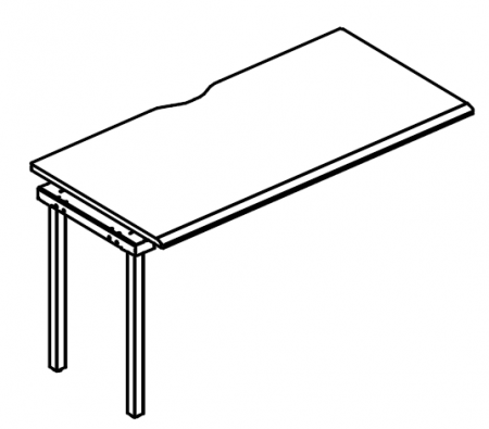 Секция стола рабочей станции на металлокаркасе МТ (1 скос)